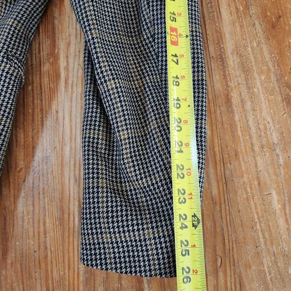 Vtg Evan-Picone McAlpins 100% Lambwool Worsted Sport Coat 44L‎ Brown Houndstooth